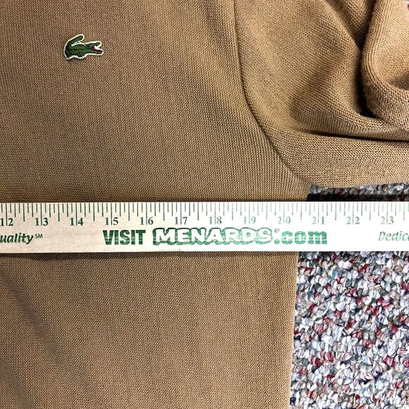 VTG 80s Izod Lacoste Men's Camel Tan Orlon Acrylic LS Cardigan Sweater Size XL - Picture 10 of 13